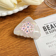 Cute cat ears hair clip Acetate snowflake clip half tied hair ponytail clip Sweet Hair Claw