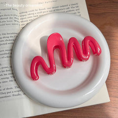 Summer colored Wave claw clip women's large back head disc hairpin sensation shark clip headpiece Net Red hair card