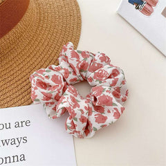 Small fresh fabric flower scrunchie Hair accessories Female ponytail high stretch large scrunchie 2023 new