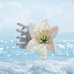 French flower series acetic acid claw clip calendula shark clip lily peony hair clip shark clip