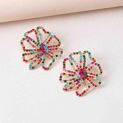2023 new Korean octet star earrings full diamond temperament earrings design sense net red earrings female