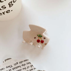 Korean girl small claw acetic acid cute wind cherry bangs clip broken hair clip shark clip hair accessories wholesale