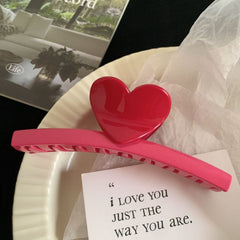 Colorful dopamine Heart claw clip women's large shark clip hair accessories