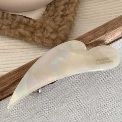 Korean simple temperament acetic acid oblique heart hair clip edge clip Japanese girl heart spring clip bangs clip hair accessories