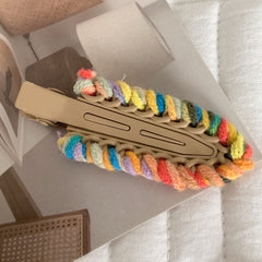 Rainbow Cute little shovel hair clip surfboard duck beak clip woolen yarn hair barrette