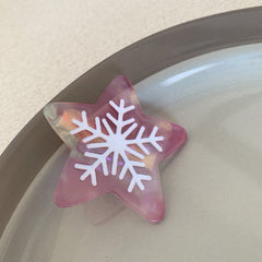 Pentagram acetate hairpin Cute Snowflake fringe side clip Simple temperament duck clip delicate barrette new