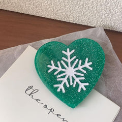 Snowflake Heart Acetate hair clip Side fringe clip Heart Duck clip Christmas hair clip New hair accessories