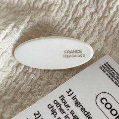 Korea Ins wind gold label cream small thick oval hair clip fringe side duck beak clip