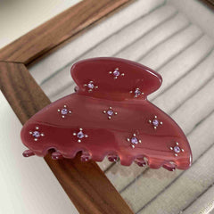 Acetic acid semicircle clip French vintage rhinestone hair claw temperament shark clip