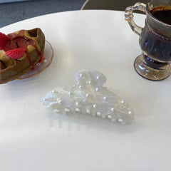 Korean new pearl acetic acid clip diamond claw small fragrant wind hairpin temperament light luxury shark clip