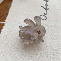 Cute rabbit acetic acid hair clip Side clip rhinestone bangs and sweet girl hair clip hair accessories