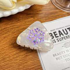 Cute cat ears hair clip Acetate snowflake clip half tied hair ponytail clip Sweet Hair Claw