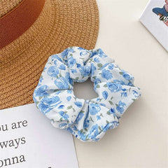 Small fresh fabric flower scrunchie Hair accessories Female ponytail high stretch large scrunchie 2023 new
