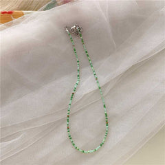 Korean vintage color beaded rice bead necklace girl wind rainbow rice bead necklace Bohemian color necklace