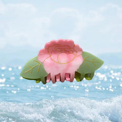 French flower series acetic acid claw clip calendula shark clip lily peony hair clip shark clip