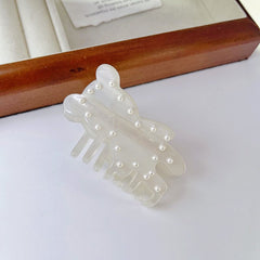 New Bear Pearl Acetic Acid Hair Clip Cute Shark Ponytail Accessory