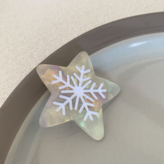 Pentagram acetate hairpin Cute Snowflake fringe side clip Simple temperament duck clip delicate barrette new