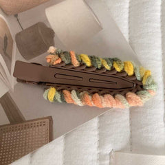 Rainbow Cute little shovel hair clip surfboard duck beak clip woolen yarn hair barrette
