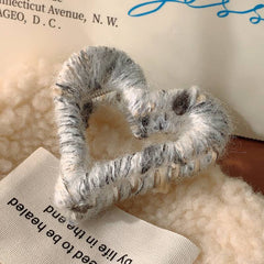 Autumn Winter Wool Love Hairpin Metal Shark Hair Claw Clip
