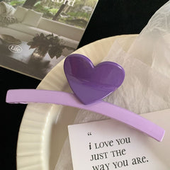 Colorful dopamine Heart claw clip women's large shark clip hair accessories