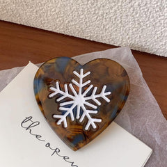 Snowflake Heart Acetate hair clip Side fringe clip Heart Duck clip Christmas hair clip New hair accessories