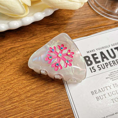 Cute cat ears hair clip Acetate snowflake clip half tied hair ponytail clip Sweet Hair Claw