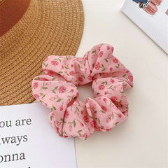 Small fresh fabric flower scrunchie Hair accessories Female ponytail high stretch large scrunchie 2023 new