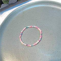 Korean new Dopamine flower smiley stone glass bracelet sweet ins wind love bracelet