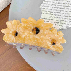 Korean small Daisy tulip hairpin Acetate hairpin temperament flower hairpin Sunflower shark clip