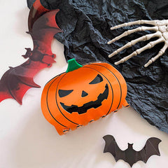 New Creativity Halloween Acetate Fun Hair Clip Vintage Large Pumpkin Shark Clip Tower Spider Hair Claw Accessories