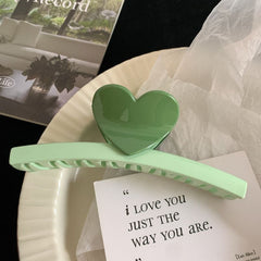 Colorful dopamine Heart claw clip women's large shark clip hair accessories