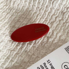 Korea Ins wind gold label cream small thick oval hair clip fringe side duck beak clip