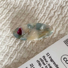 Korea Ins wind gold label cream small thick oval hair clip fringe side duck beak clip