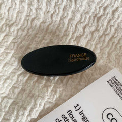 Korea Ins wind gold label cream small thick oval hair clip fringe side duck beak clip