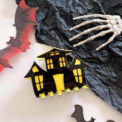 New Creativity Halloween Acetate Fun Hair Clip Vintage Large Pumpkin Shark Clip Tower Spider Hair Claw Accessories