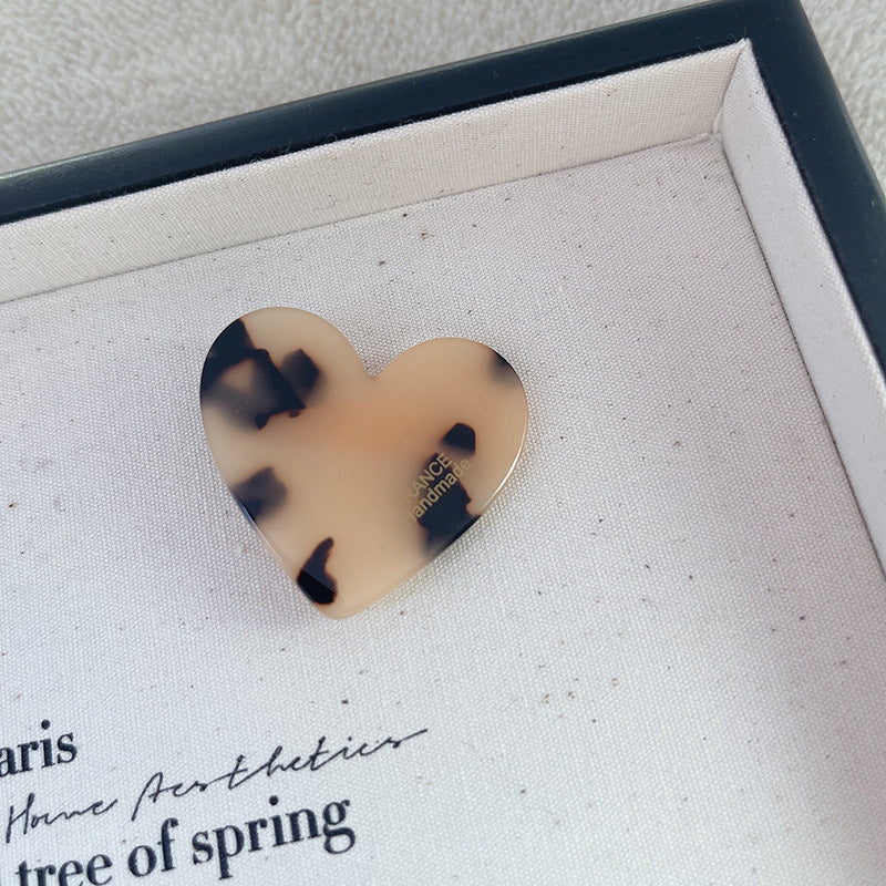 Autumn Winter Love Leopard Acetic Acid Side Clip Girl Accessories