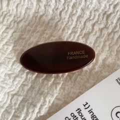 Korea Ins wind gold label cream small thick oval hair clip fringe side duck beak clip