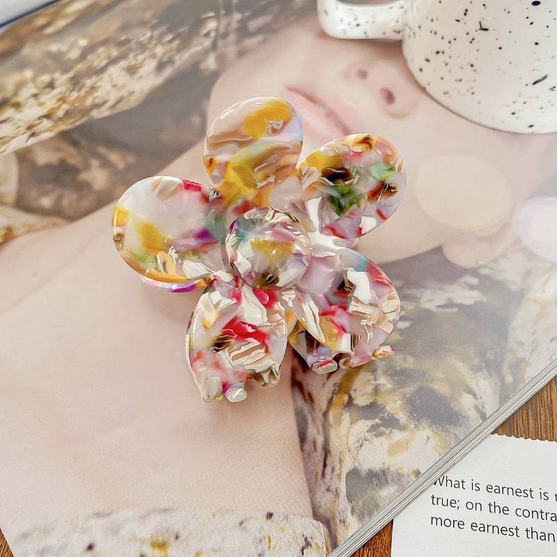 Korea Acetic Acid Flower Hair Claw Clip Aesthetic Accessories