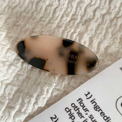 Korea Ins wind gold label cream small thick oval hair clip fringe side duck beak clip