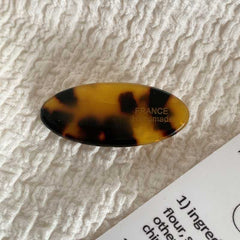 Korea Ins wind gold label cream small thick oval hair clip fringe side duck beak clip