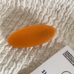 Korea Ins wind gold label cream small thick oval hair clip fringe side duck beak clip