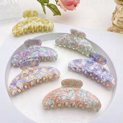 Korean new acetic acid claw clip flower series cute sweet large hair claw shark clip personality hair accessories