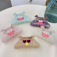 New claw clip cute ugly doll hair clip candy color hair clip girl cartoon cute double ponytail pigtail clip