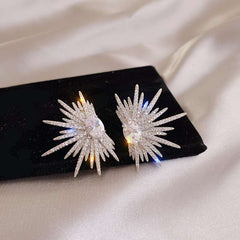 2023 new personality wings full diamond studs exaggerated shining star earrings temperament celebrity earrings