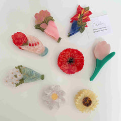 Korean small Daisy tulip hairpin Acetate hairpin temperament flower hairpin Sunflower shark clip