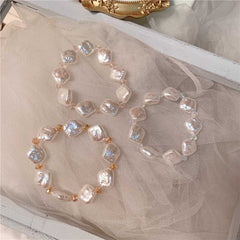 Korean simple ins style crystal bracelet female creative diamond hand beaded pearl bracelet