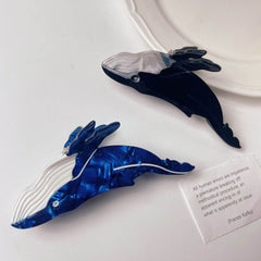 New large claw clip Alternative personality acetate blue whale hair clip Cute  Shark clip ponytail clip women hair accessories