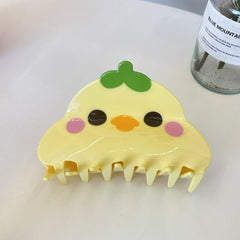 New acetic acid hairpin oversized cute duckling hairpin Cartoon claw claw frog candy color shark clip