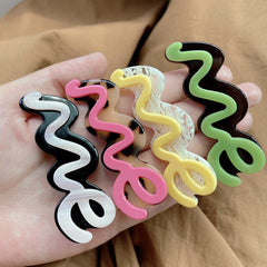 Wavy letter hairpin Fashion bangs shredded hairpin side clip cute duck Clip hair accessories