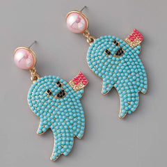 Halloween Ghost Earrings Female personality rice beads pearl earrings Creative earrings